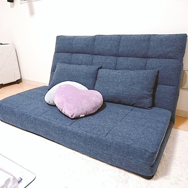 Lounge,ソファ,一人暮らし,北欧,ソファベッド,ブルー,白い壁のお家,狭い部屋 Waaaakの部屋