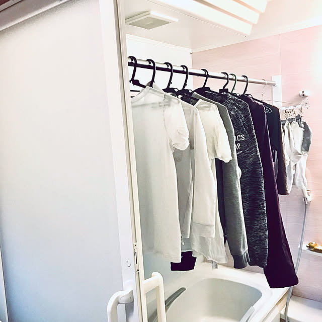 RoomClipショッピング,物干しホルダー,ウェルカムクーポン,お風呂場,室内干し,Bathroom maroの部屋