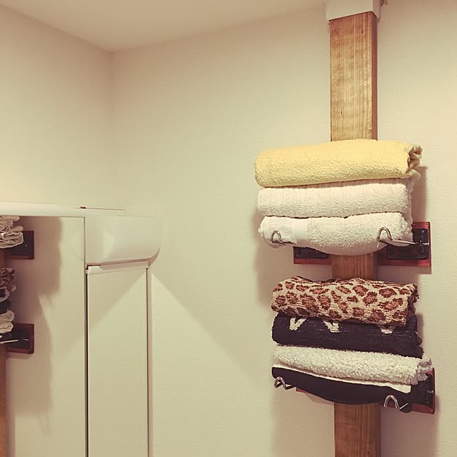 Bathroom,タオル収納,ディアウォールで何とかしたい場所,ハンドメイド,DIY,ディアウォール keymaom16の部屋