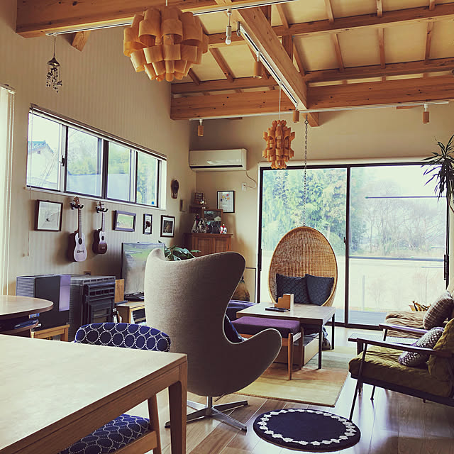 minaperhonen,ミナペルホネンタンバリン,ハンギングチェア,和洋折衷,TRUCK FUNITURE,ナチュラル,椅子,ラグ,IDEE,エッグチェア,カイクリスチャンセン,オッドマン,谷俊幸,フロアライト,Overview kentarowの部屋