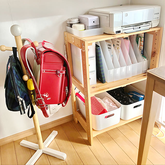Lounge,北欧ナチュラルインテリア,教科書収納,ランドセルラック,リビング学習,小学生,無印良品,北欧ナチュラル,ランドセル掛け,ランドセル置き場 miporin708の部屋