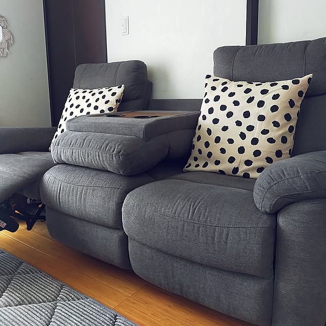 Lounge,このカラーが好き！,グレー,モノトーン,ドット柄,IKEA,ODDNY,INNER,イケア,電動リクライニングソファー,ニトリ,夏 JKの部屋