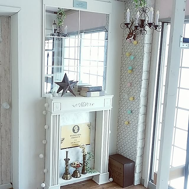 Bedroom,100均リメイク,ダイソー,マントルピースをDIY,マントルピース,マントルピース手作り jankenkenの部屋