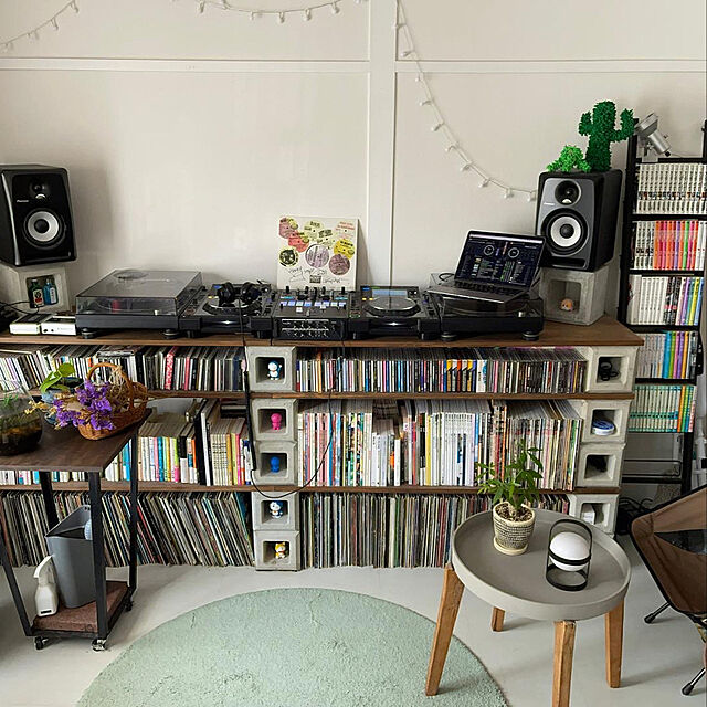 DJブース,レコード棚,本棚DIY,pioneer DJ,趣味部屋,Lounge yuyuyuの部屋