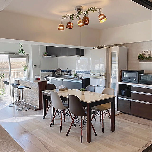 イームズチェア,バーチェア,バーカウンター,I型キッチン,団地,リノベーション hnk2622の部屋