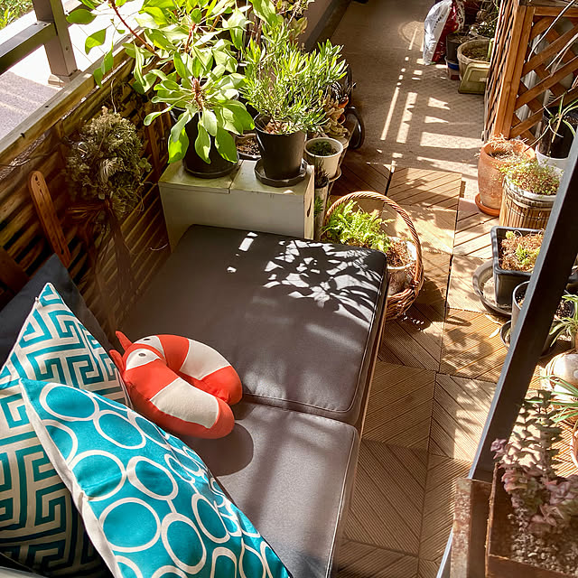 首枕,ヨギボー,クッション,IKEA,ガーデンソファ,ベランダガーデン,ベランダ,ガーデニング,NO GREEN NO LIFE,Lounge kan2の部屋