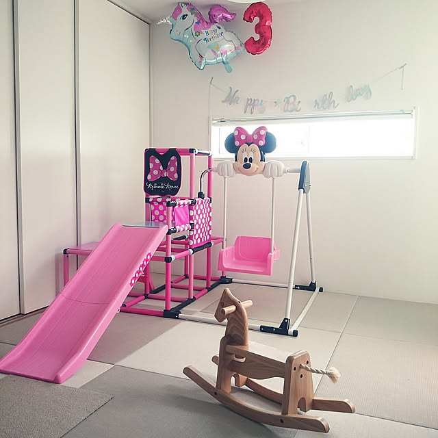 Lounge,r1.6.5,シンプルナチュラル,こどものいる暮らし。,滑り台,ミニーちゃん,和室,4.5畳和室,琉球畳 orangeの部屋