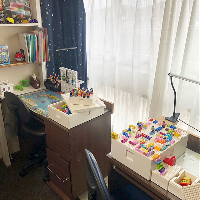 LEGO収納,ビックレク,IKEA×LEGO,ラブリコ 棚,勉強スペース,男の子の部屋,6人家族,子供4人,子供部屋,Bedroom troisの部屋