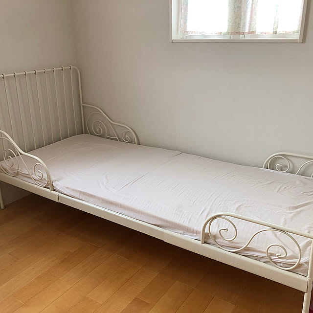 Bedroom,パイプベッド,ベッド,ベビーベッド,白いインテリア,白が好き,白,IKEA♡,IKEA雑貨,IKEA,節約 azureの部屋
