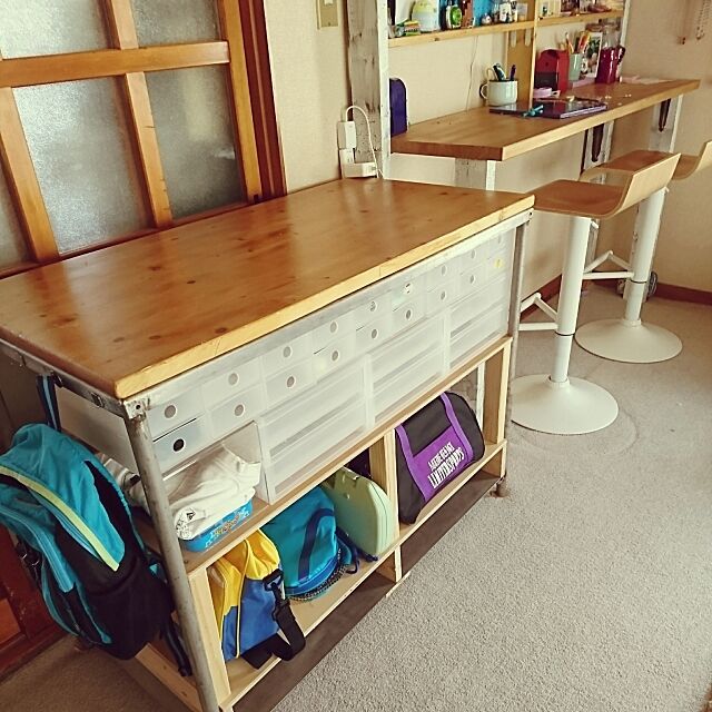 My Shelf,子供机,ランドセル置き場,DIY,無印良品 yukipoの部屋