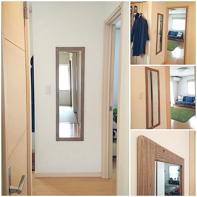 Entrance,鏡リメイク⚒️,木製枠鏡DIY wizの部屋