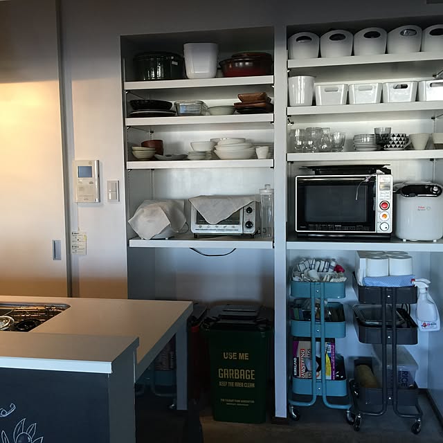 Kitchen,カウンターキッチン,キッチン収納,土間,リノベーション,IKEA,IKEAワゴン,ホームベーカリー,STAUB Makikoの部屋