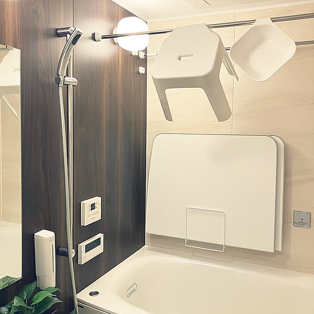 Bathroom,浮かせる収納,Panasonic,パナソニック,ナチュラル,マンション,100均マグネットホルダー,マグネットホルダー,セリアマグネットホルダー Anthuriumの部屋