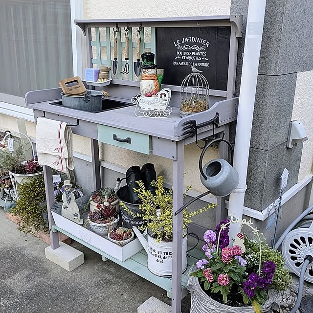 Bathroom,大掃除,ガーデンシェルフ,ホーローソープディッシュ,アイアンフック,リネンクロス,ガーデンツール,ミニ洗濯板,サボン・ド・マルセイユ,木製スノーマン,クリスマス雑貨,多肉寄せ植え,ガーデン雑貨,ガーデニング purpureの部屋