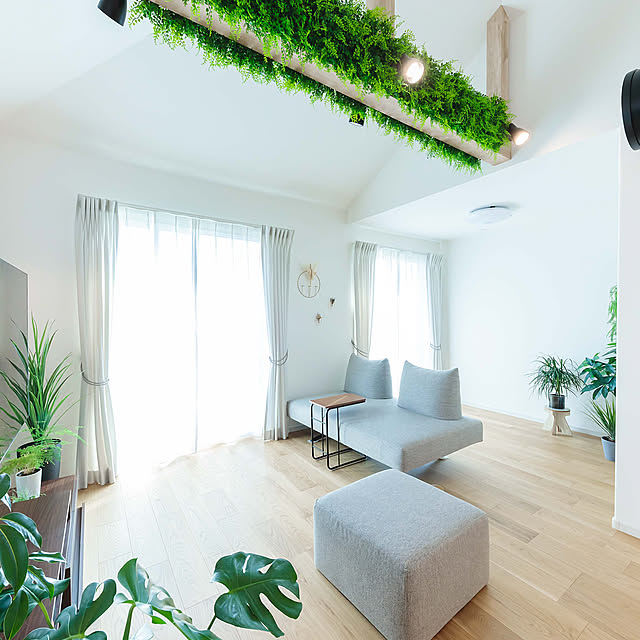 Overview,ダクトレール,カインズフェイクグリーン,ニトリのサイドテーブル,songdream,ダイニング,平屋,カフェ風インテリア,カフェ風インテリアを目指して,丁寧な暮らし,みどりのある暮らし,全館空調,お庭のある暮らし,パナソニックホームズの家,リラックス空間 shino-ruの部屋