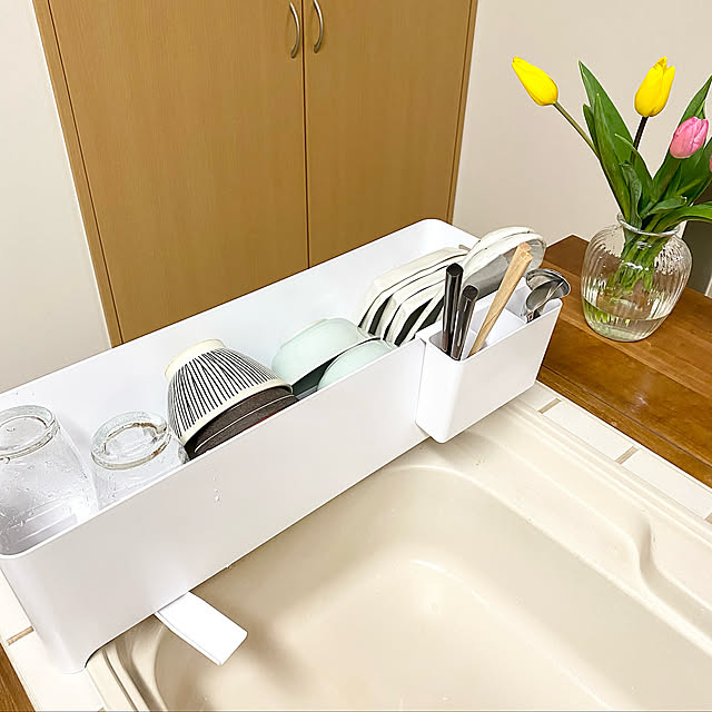 花のある暮らし,towerシリーズ,RoomClipショッピング,スリム水切りバスケット,おうち見直しキャンペーン,チューリップ,シンプルが好き,ナチュラル,Kitchen maruの部屋