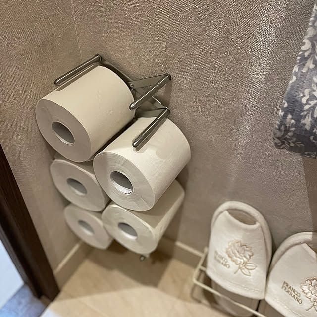 Bathroom,IKEA,オーガナイザー,トイレットペーパー収納,ヴァリエア,ステンレス,鍋蓋オーガナイザー momo_sanの部屋
