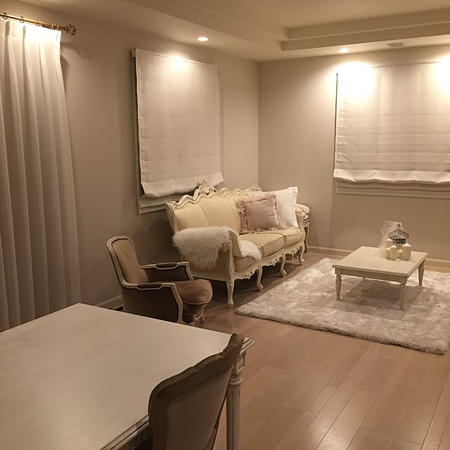 Lounge,羽根クッション,ローテーブル,ラグ,コストコ,ホテルライク,海外インテリアに憧れる,IG→millefleur_m,ZARA HOME,IKEA MIKIMIKI...の部屋