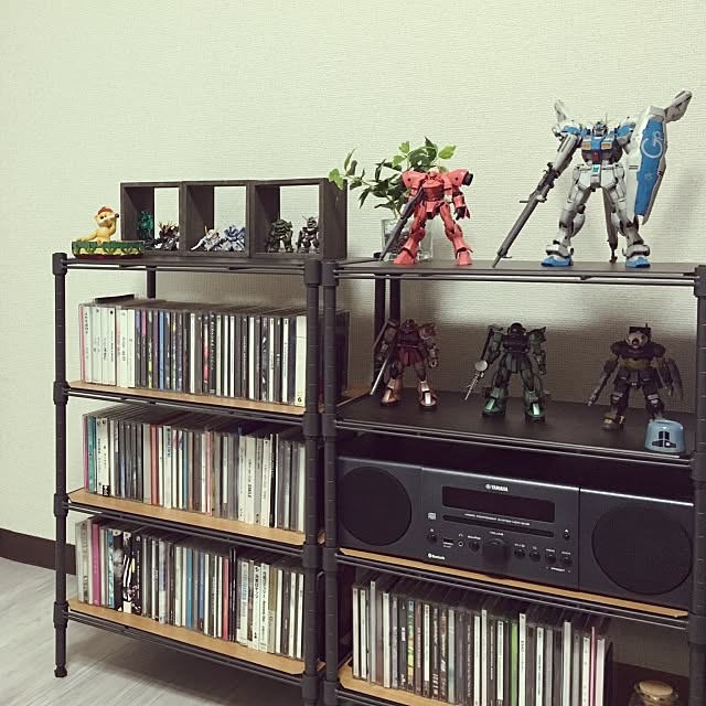 My Shelf,オーディオ,CD,ガンプラ,100均,ニトリ,男前,観葉植物,CD収納,CDラック TAKATSUKINGの部屋