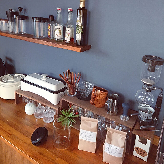 My Shelf,カフェ風,おうちカフェ,RC長崎支部,木×黒,コーヒー,コーヒー好き,コーヒー豆,マニアックでごめんなさい yurinaの部屋
