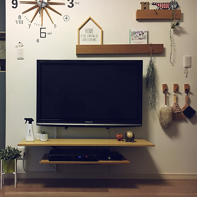 Lounge,無印良品 壁に付けられる家具,DIY棚,テレビボード,無印良品,狭小住宅 masamasaの部屋