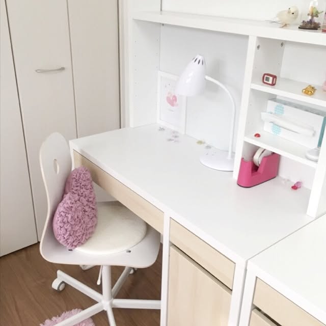 My Desk,勉強机,いいね！ありがとうございます♪,IKEA,子供部屋,子供部屋女の子,女の子の部屋,ペーパーポンポン yuririoの部屋