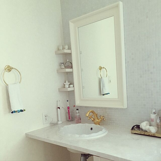 Bathroom,パウダールーム,タイル,IKEA,ホワイト yuriの部屋