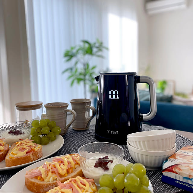 温度コントロールタイプ,ティファール,おうちカフェ,電気ケトル,コメントお気遣いなく♡,モニター投稿,朝ごはん,朝食の風景,My Desk Miiの部屋