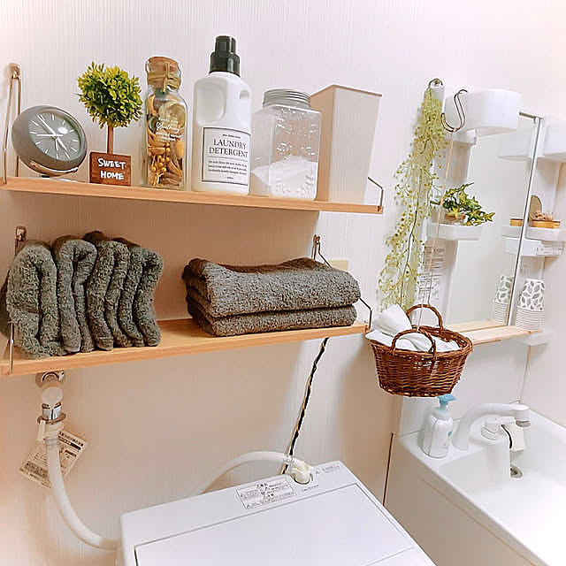 Bathroom,洗面所 棚,洗面所,狭くてもあきらめない,収納アイデア,賃貸,一人暮らし Hazukiの部屋