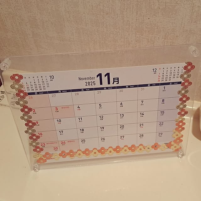 Overview,10分でできる,100均,ディスプレイ,100均アイテム,フレーム,100均リメイク,100均アレンジ,100均雑貨,透明フォトフレーム,フォトフレーム,フォトフレームリメイク,卓上カレンダー,卓上カレンダーホルダー,セリア,seria sakura_3の部屋