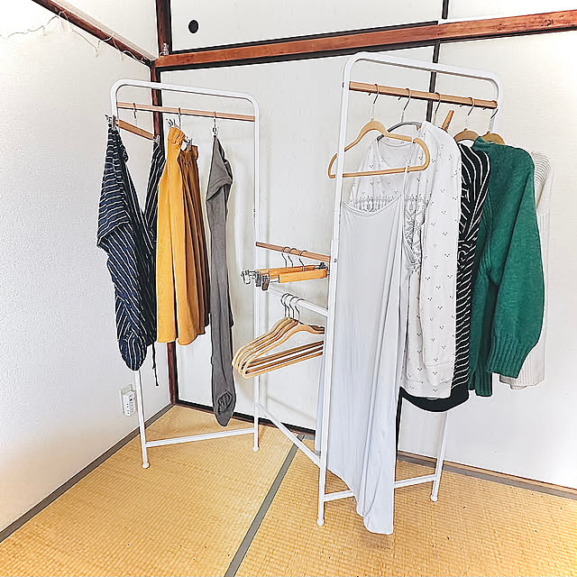 Lounge,屏風型,木目調室内物干し,Cainz,カインズ,部屋干し,洗濯干しは室内で,ハンガーラック,洗濯物干しスペース,洗濯,買ってよかったもの,和室,団地,木目,団地部,団地　賃貸,UR賃貸,団地でも諦めない！,団地でもあきらめない,投稿イベント,RoomClip mag 掲載 mikabom5の部屋