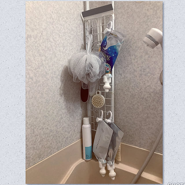 シャンプー難民,ワイヤーネット,せまいおうち,賃貸でも楽しく,Bathroom mamikaの部屋