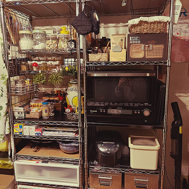 Kitchen,無印良品,ダイソー,雑貨,100均,ニトリ,セリア,フェイクグリーン,ルミナススチールラック yanyonの部屋