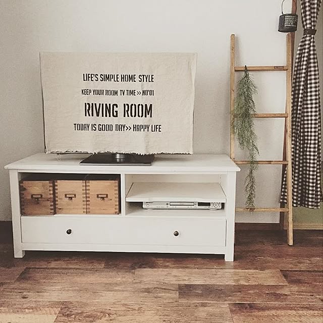 Lounge,テレビカバー,雑貨,ハンドメイド,DIY,ナチュラル,カフェ風 aki7mamの部屋