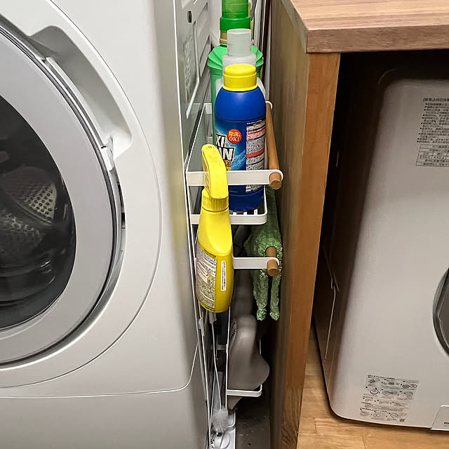 Bathroom,隙間ラック,隙間収納棚,木目,洗濯機まわりの収納,シンプルが好き,すっきり暮らしたい YUKINの部屋