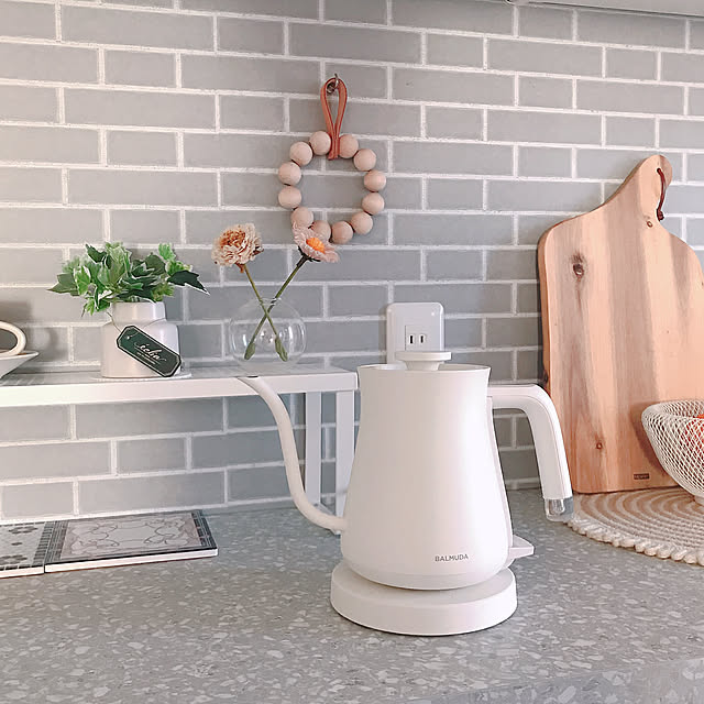 Kitchen,バルミューダ,ケトル,見て頂いてありがとうございます*ˊᵕˋ*,ケスパー,ベルソデザイン,いいね！ありがとうございます◡̈♥︎,メトード,IKEA,レンガ調壁紙,いいね、フォローに感謝です.｡.:*♡,保存して下さりありがとうございます♡ miyu39の部屋