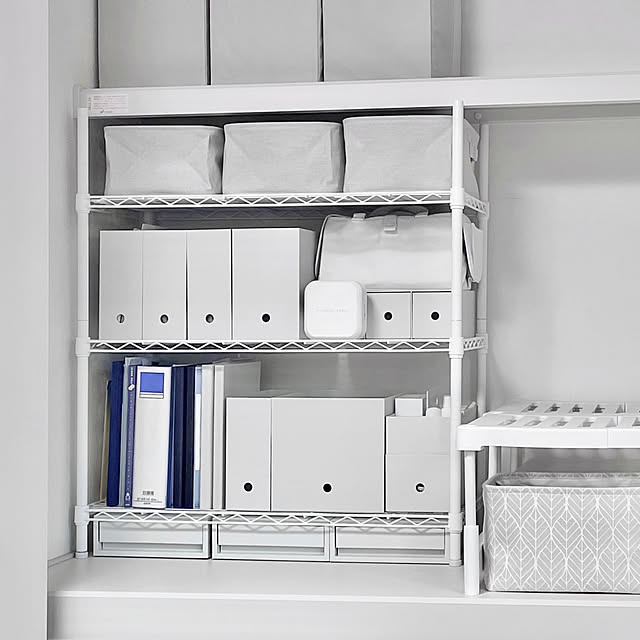 My Shelf,ピータッチキューブ,スチールラック,ニトリ,書類収納,文房具収納,押入れ,お家見直し,無印良品,ファイルボックス,ホワイトインテリア Yuuuuuの部屋
