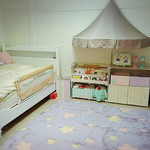 Bedroom,パステル,メルヘン,DIY,スノコリメイク,セリアリメイク,ハンドメイド,スノコ棚ＤIＹ Atsukoの部屋