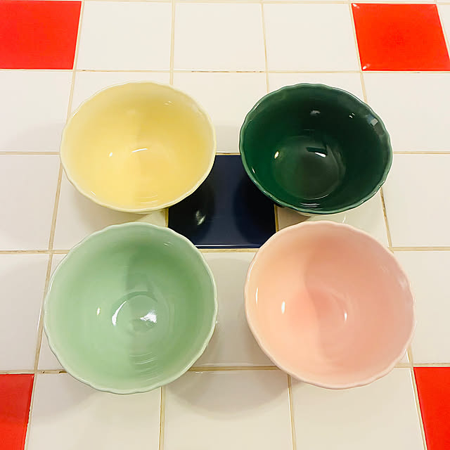 Kitchen,IKEA食器,IKEA,暮らしのひとコマ,カフェ風,トリコロール,タイル貼り,マンション暮らし,カラフル,DIY,お買物♡ yumizoの部屋