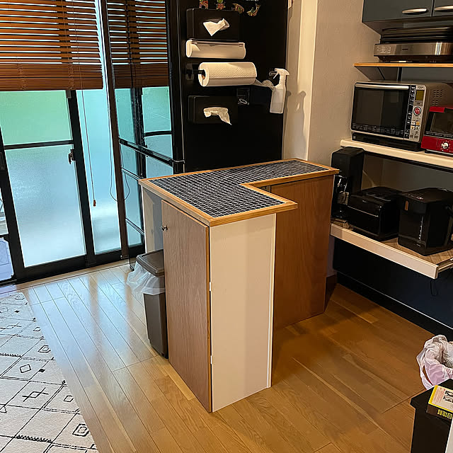 ニトリ カラーボックス,ラワンランバーコア,L字カウンター,カラーボックス カウンター,モザイクタイルのキッチンカウンター,モザイクタイル DIY,DIY初心者,週末DIY,ナチュラル,100均,DIY,カインズホーム,カインズ,Kitchen masa3の部屋