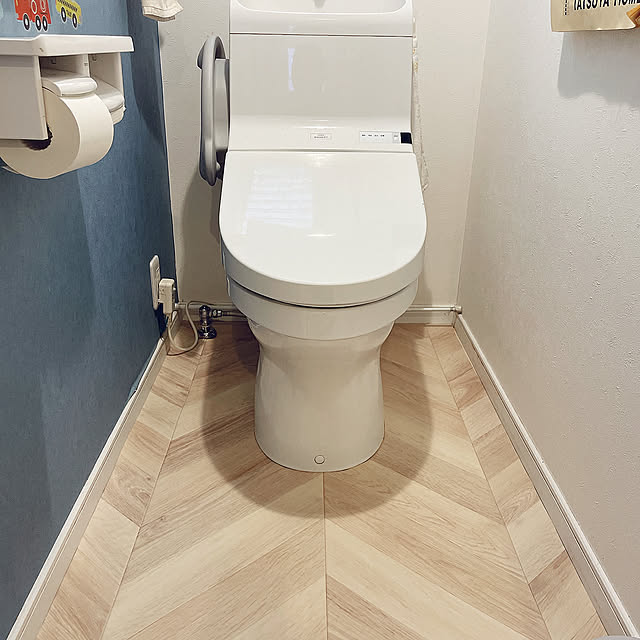 Bathroom,ヘリンボーンの床,クッションフロアDIY,DIY Saaの部屋