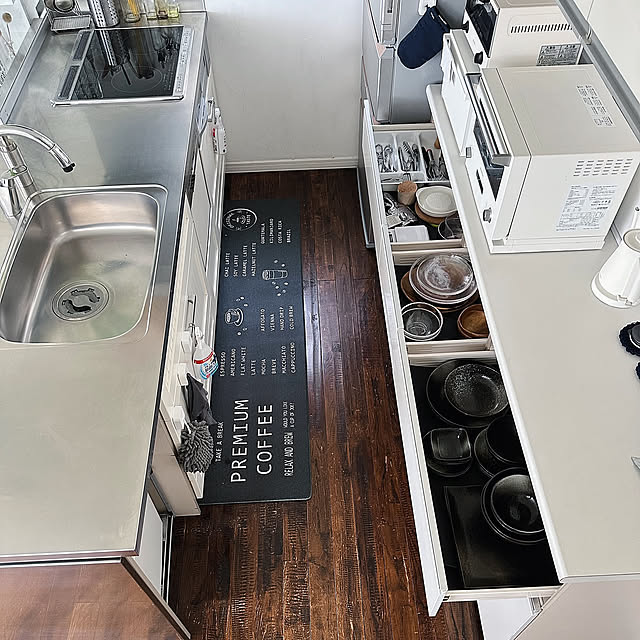 Kitchen,ステンレスキッチンアイテム,iwaki耐熱ガラスシリーズ,ステンレスキッチン,片付けやすい工夫,ニトリ hanahana1444の部屋
