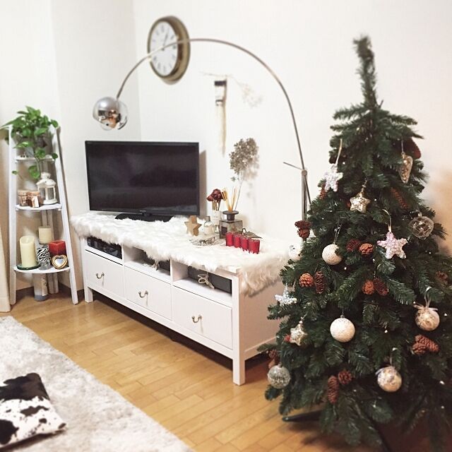Lounge,ムートン,IKEA テレビ台,テレビ台,クリスマスツリー,クリスマス,オーナメント makigonの部屋