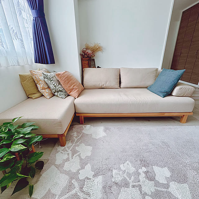Lounge,イベント参加,観葉植物のある暮らし,スミノエ,ワイド+オットマン,ソファ,RCの出会いに感謝♡,すっきり暮らす,マンション暮らし,リセノインテリア,見て頂きありがとうございます,無言フォロー＆いいねすいません,リセノのソファ,SIEVE rect unit sofa,省スペース用のソファ haru29の部屋