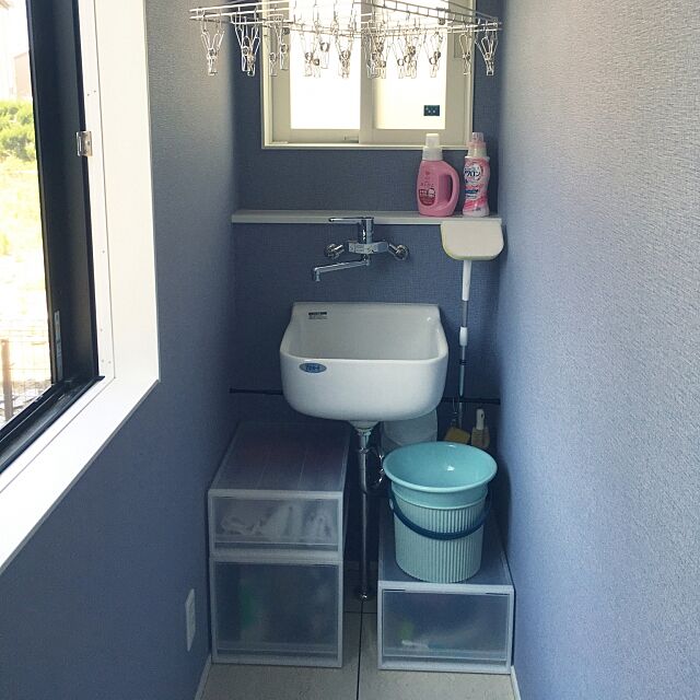 Bathroom,洗濯機周り,無印良品,LIXIL,オムニウッティ,スロップシンク mimooの部屋