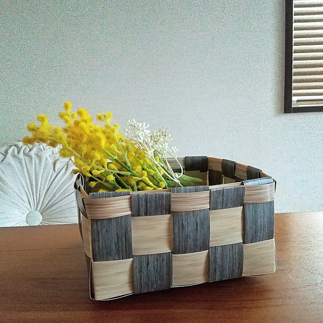 My Desk,ウッドスタイル,スキャンティーク,バスケット,編み物,エムズファクトリー,紙バンド,手作り,新たな趣味,クラフトバンド,木目調,円形クッション ダリア,チーク材,百均,手作り雑貨,エコクラフト,ニトリ,デコホーム,ミモザ,フェイクフラワー meiの部屋