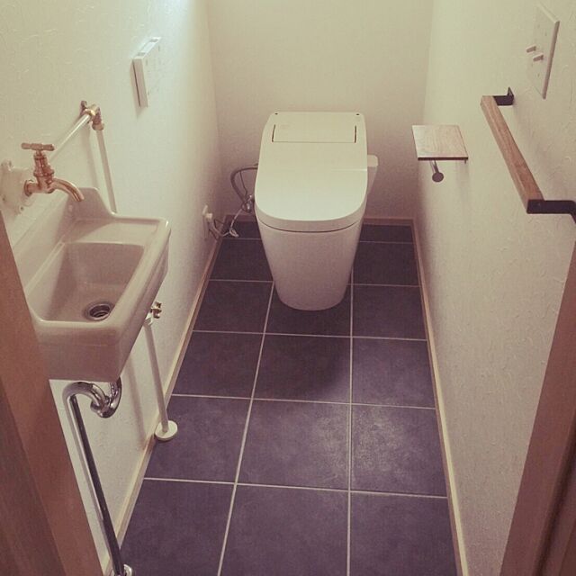 Bathroom,アメリカンスイッチ,リノベーション,築45年,イブキクラフト,パナソニック アラウーノ kiraraの部屋