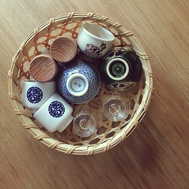 Kitchen,竹かご,お猪口,和食器,かご収納,かご,和 girl.lilikoiの部屋