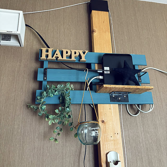 Lounge,星が好き,青が好き,ルーター隠しません。,ルーター収納棚,ルーター置き場,DIY,賃貸インテリア,カリフォルニアスタイル,賃貸でも楽しく♪,西海岸インテリア,西海岸風,カリフォルニア風,3LDK賃貸 reahの部屋
