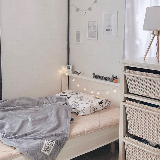 ヘッドボードDIY,ヘッドボード,ベッド周り,ベッドサイド,元和室,Bedroom ayu__mamanの部屋